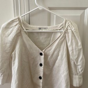 Zara TRF top, linen, beige